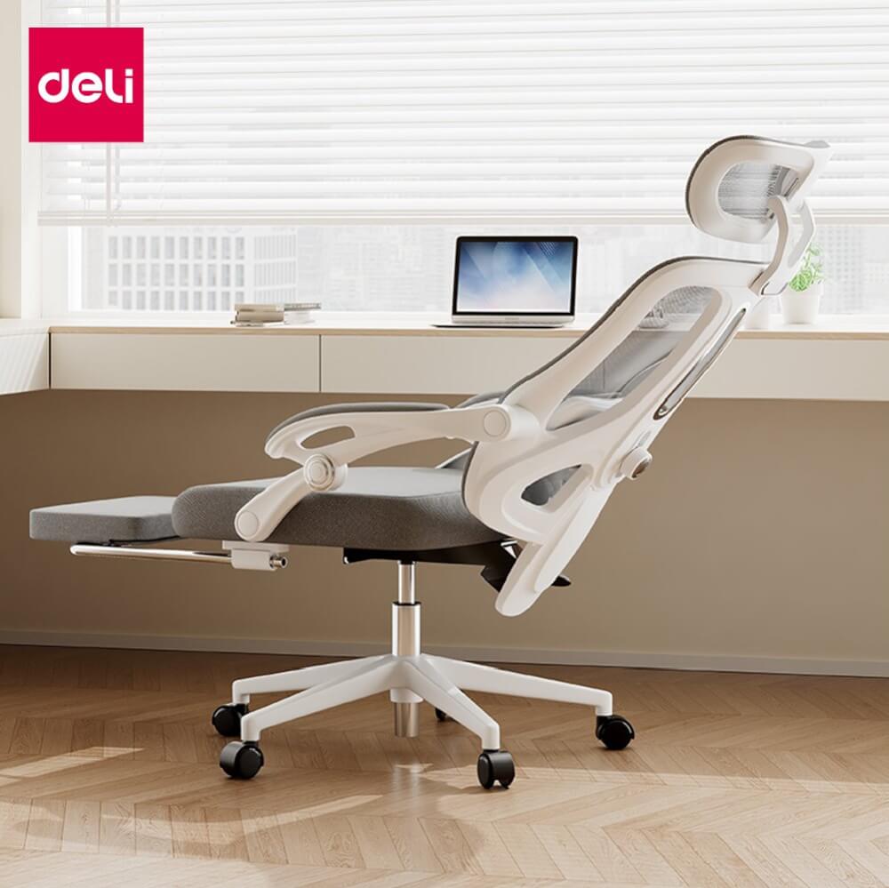 เก้าอี้สำนักงาน DELI KF264-J-WH-01 สีเทา